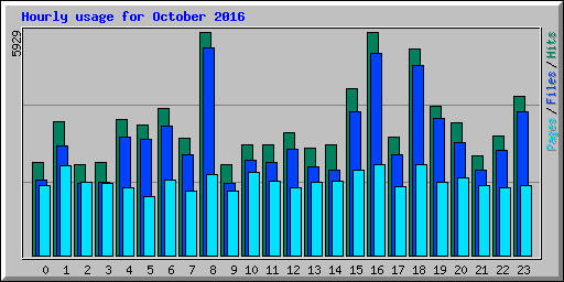 Hourly usage for October 2016